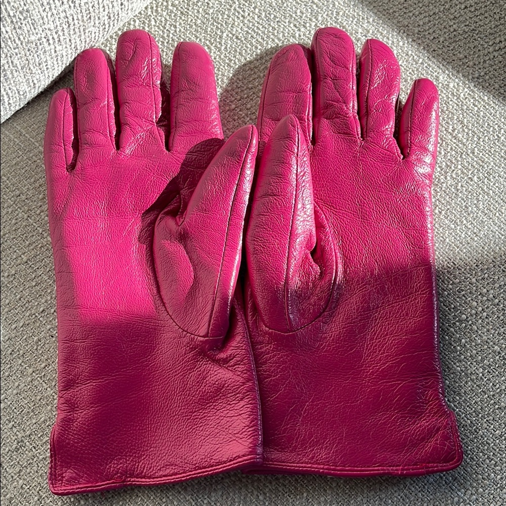 🩷💜Paris Pink Beret and Gloves Set sz M-L - Picture 6 of 12